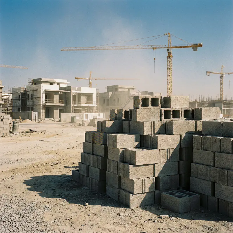 Construction blocks for residential compound