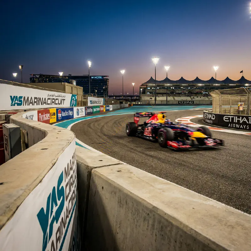 Temporary track barriers for F1 event